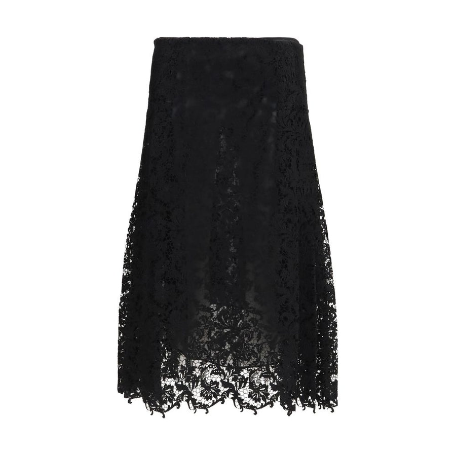 Black Silk Midi Skirt