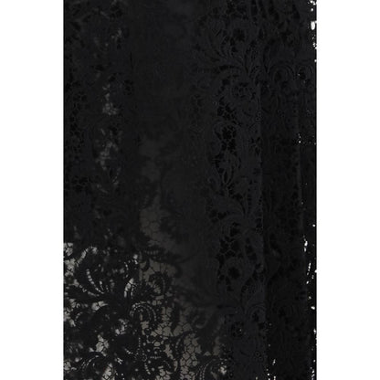 Black Silk Midi Skirt
