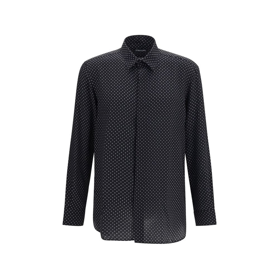 Black Silk Pattern Shirt