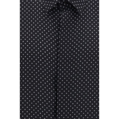 Black Silk Pattern Shirt
