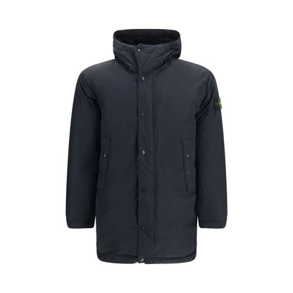 Black Polyester Full-Length Jacket
