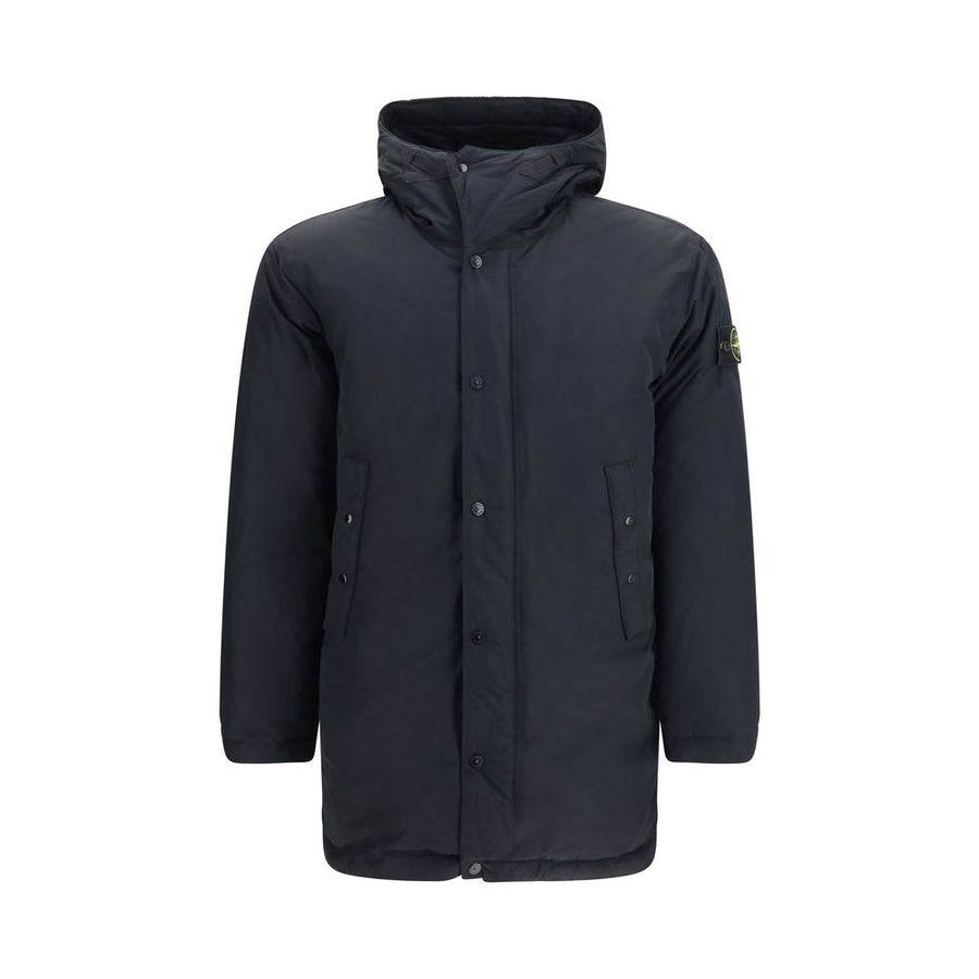 Black Polyester Full-Length Jacket