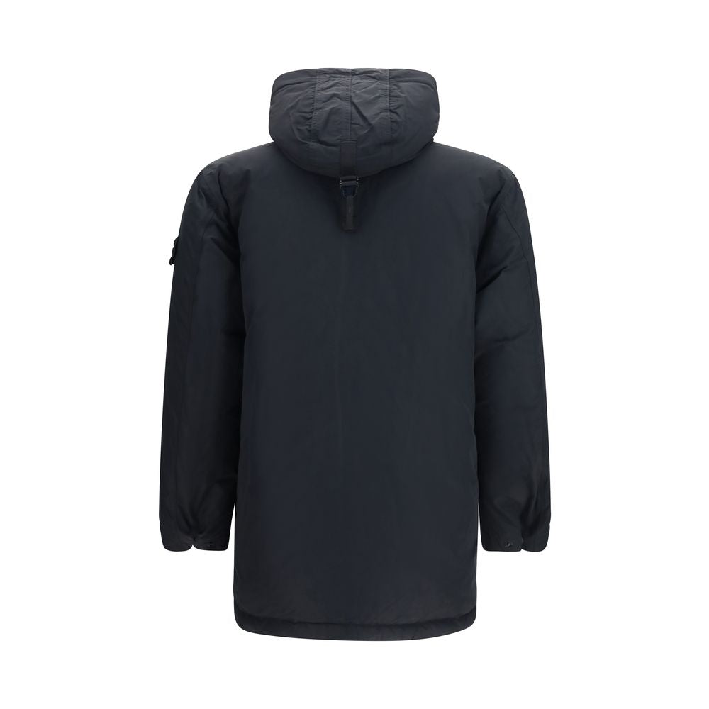 Black Polyester Full-Length Jacket