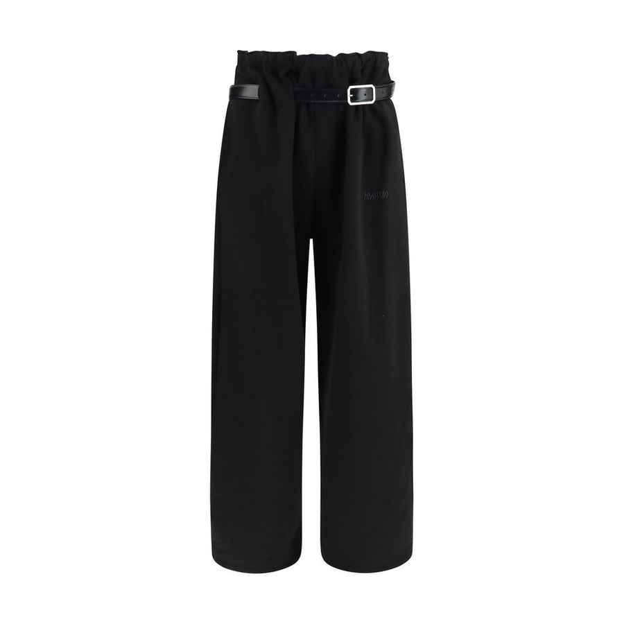 Black Cotton Casual Pants