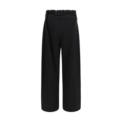 Black Cotton Casual Pants