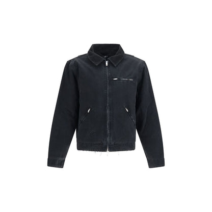 Black Cotton Full-Length Jacket