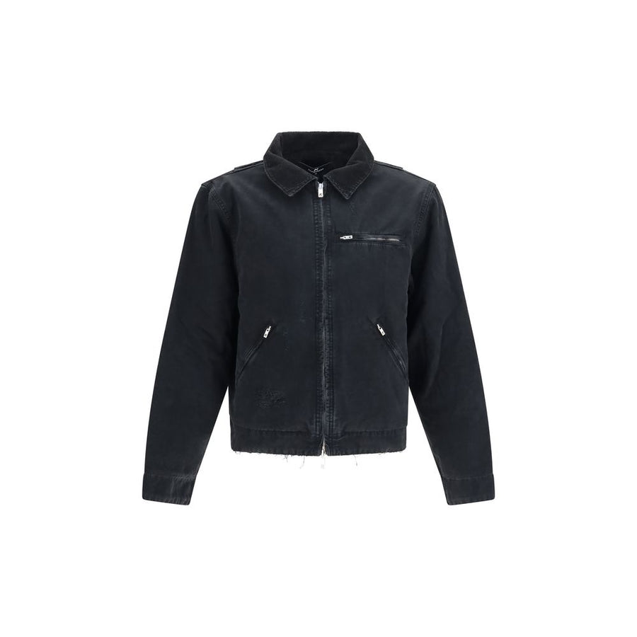 Black Cotton Full-Length Jacket
