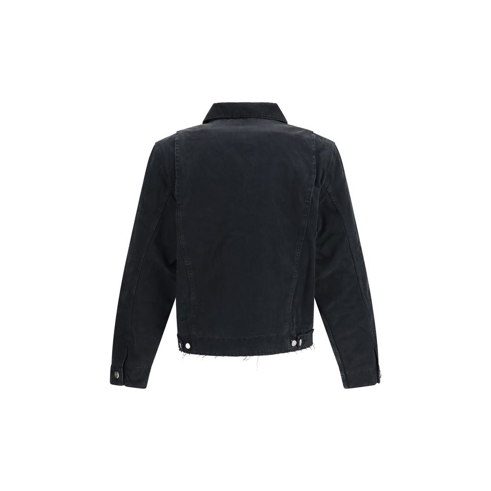 Black Cotton Full-Length Jacket