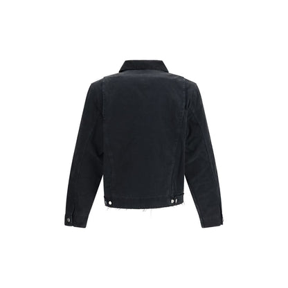 Black Cotton Full-Length Jacket