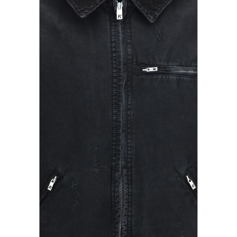 Black Cotton Full-Length Jacket