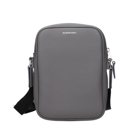 Gray Leather Crossbody Bag