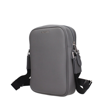 Gray Leather Crossbody Bag