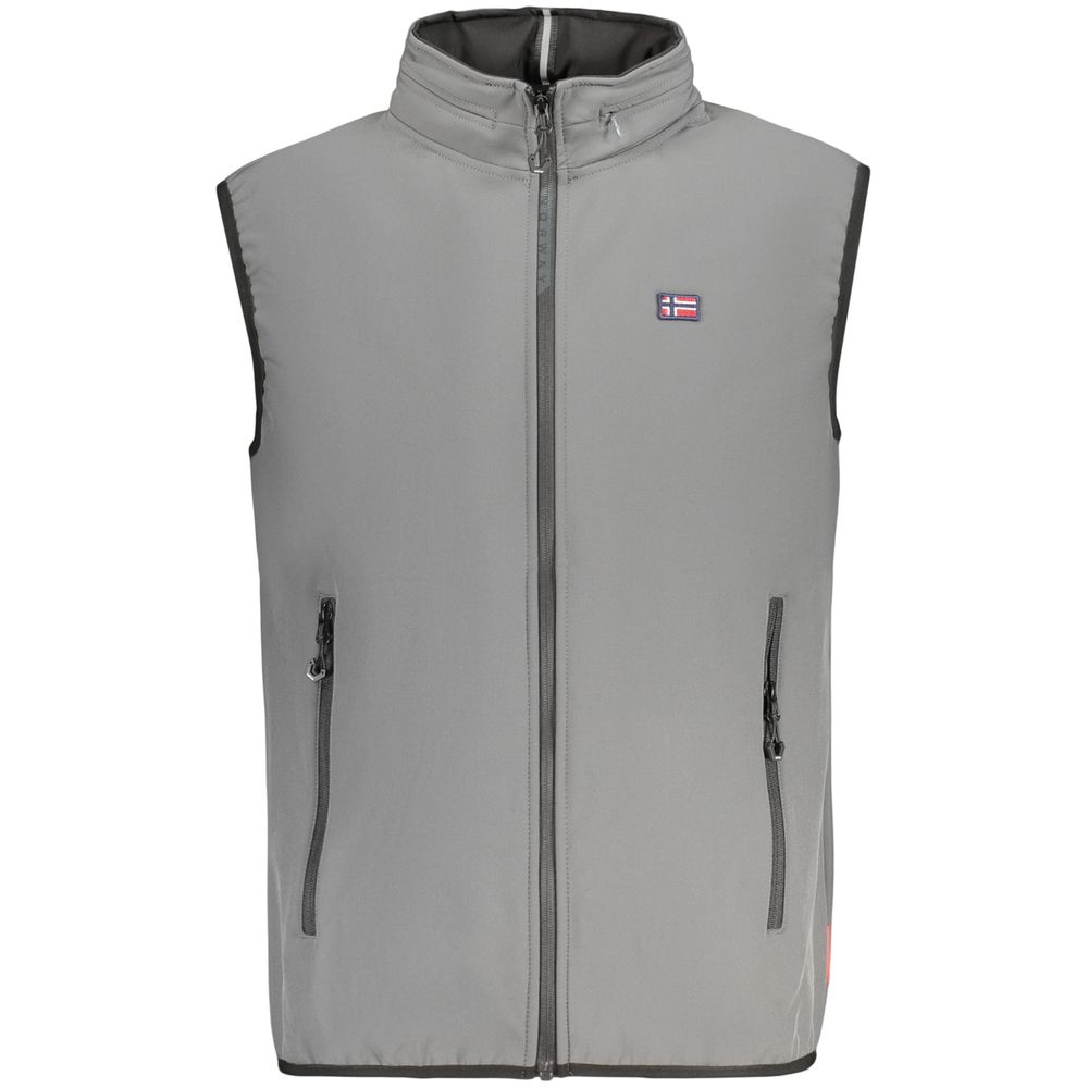 Gray Polyester Men's Vest