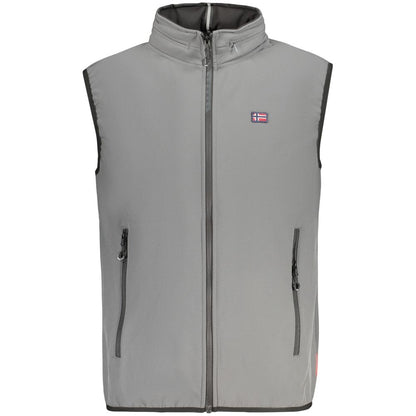 Gray Polyester Men's Vest