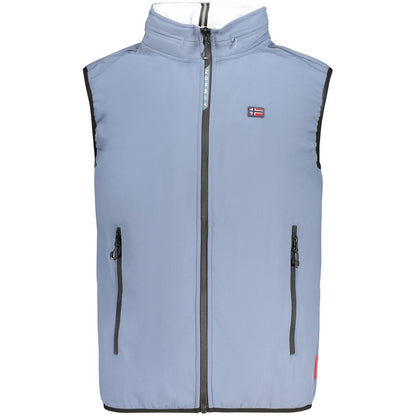 Azzurro Poliestere Mens Vest