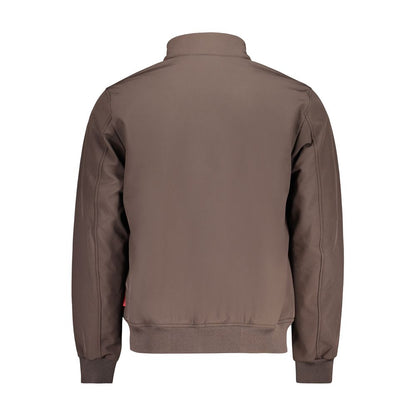 Brown Polyester Men's Jacket