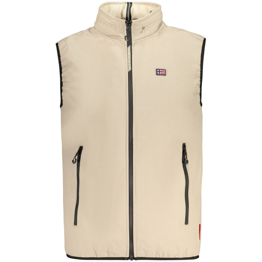 Brown Polyester Men's Vest