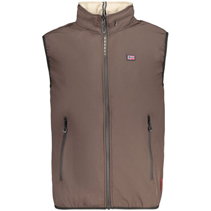 Brown Polyester Men's Vest