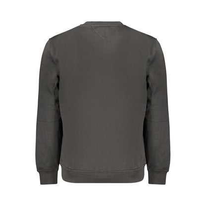 Black Cotton Men Sweatshirt
