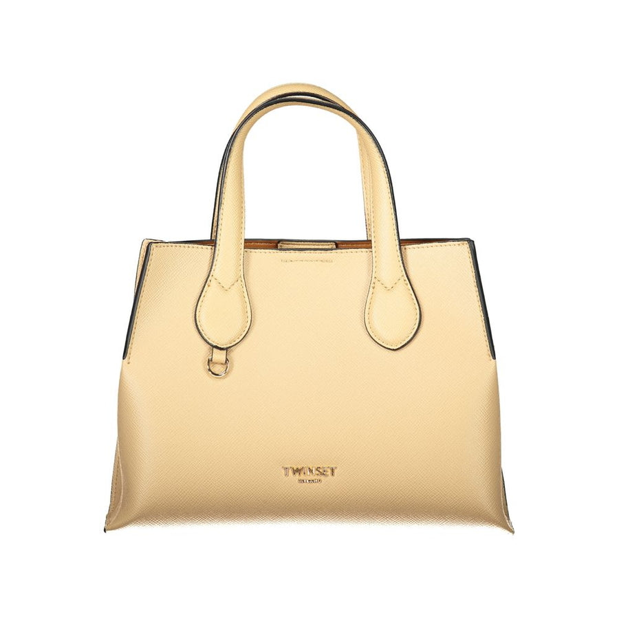 Beige Polyurethane Women's Bag