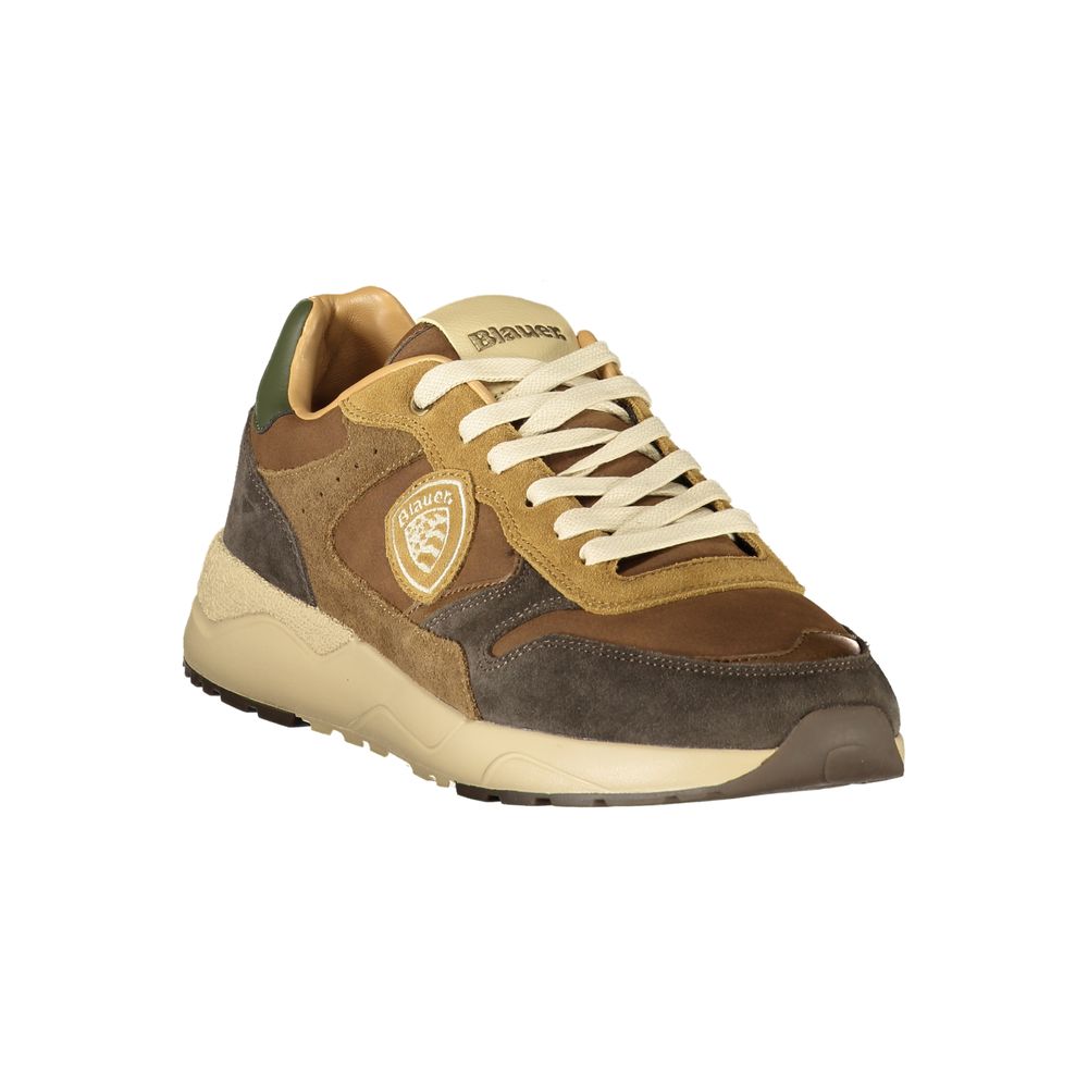 Brown Polyester Athletic Sneakers