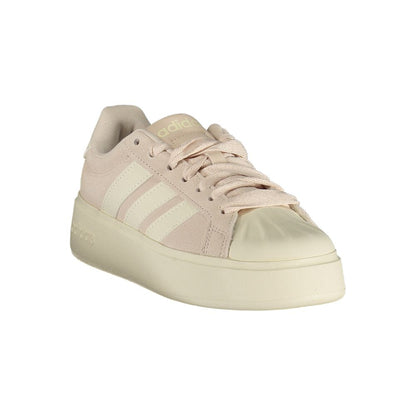 White Polyester Athletic Sneakers