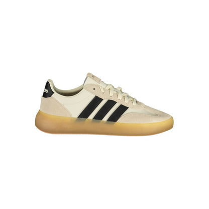 White Polyester Athletic Sneakers