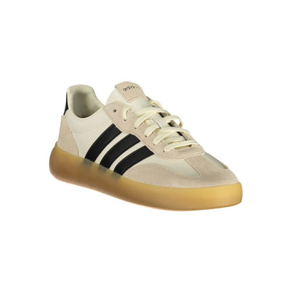 White Polyester Athletic Sneakers