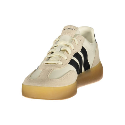 White Polyester Athletic Sneakers