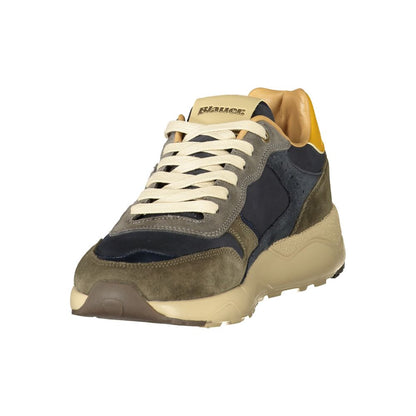 Green Polyester Athletic Sneakers