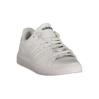 White Polyester Athletic Sneakers