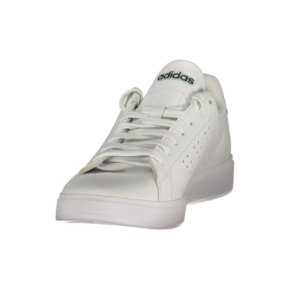 White Polyester Athletic Sneakers