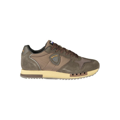 Brown Polyester Athletic Sneakers