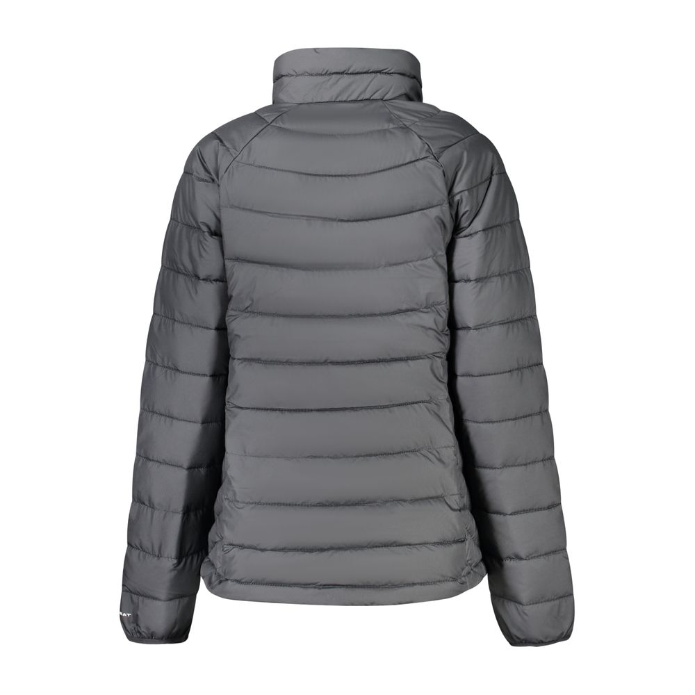 Black Polyester Full-Length Jacket