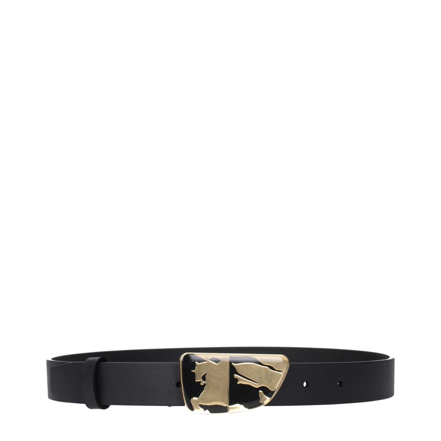 Gray Leather Regular Belt