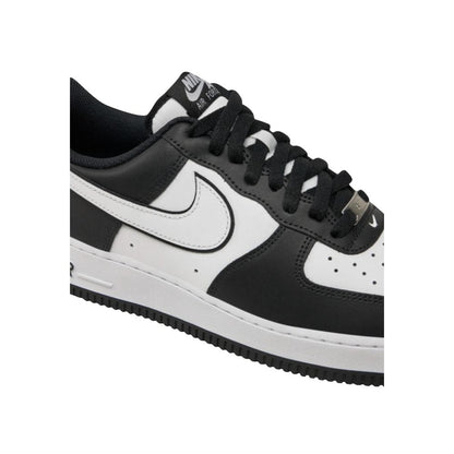 Black And White Leather Low Top Sneakers