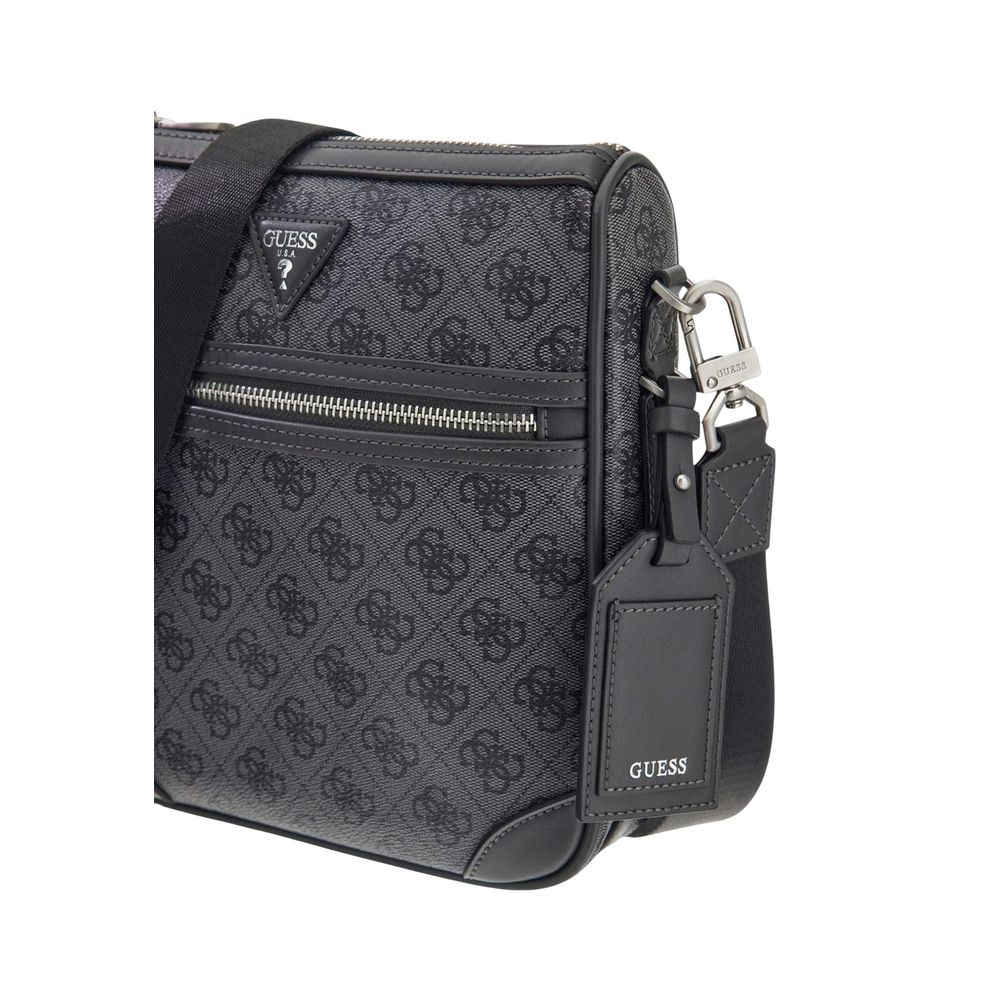 Gray Polyethylene Messenger Bag