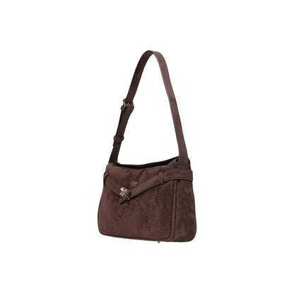 Brown Polyester Handbag