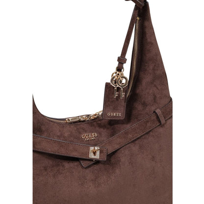 Brown Polyester Handbag
