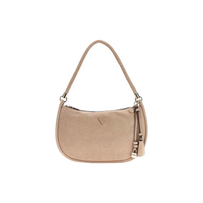 Beige Suede Leather Handbag