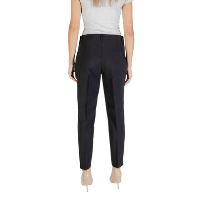 Black Recycled Polyester Casual Pants