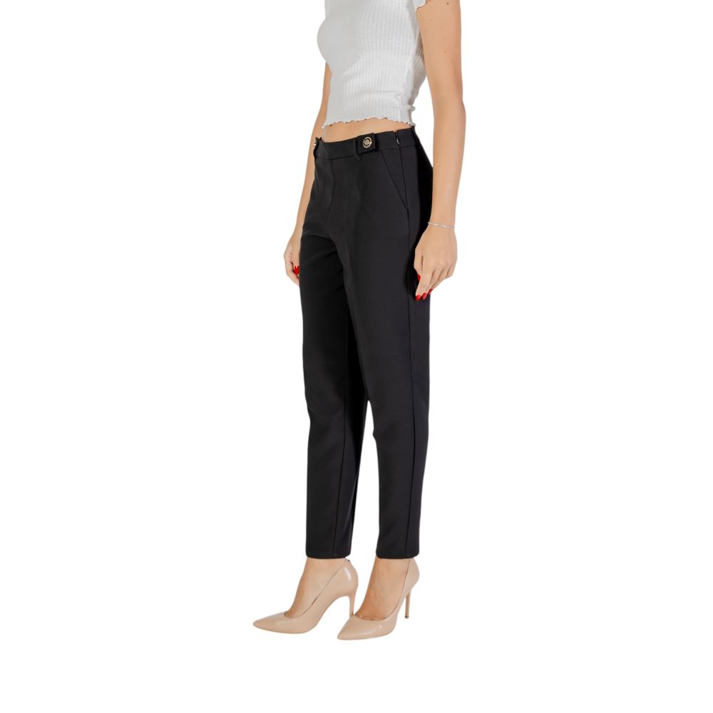 Black Recycled Polyester Casual Pants