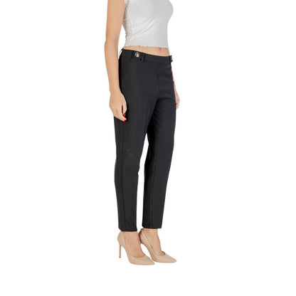 Black Recycled Polyester Casual Pants