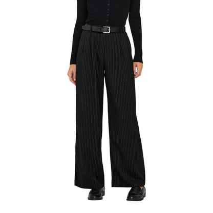 Black Recycled Polyester Casual Pants