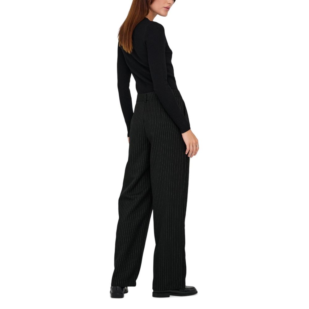 Black Recycled Polyester Casual Pants