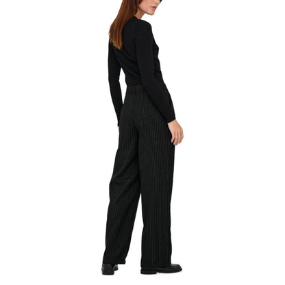 Black Recycled Polyester Casual Pants
