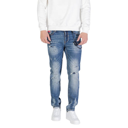 Blue Cotton Skinny Jeans