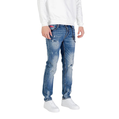Blue Cotton Skinny Jeans