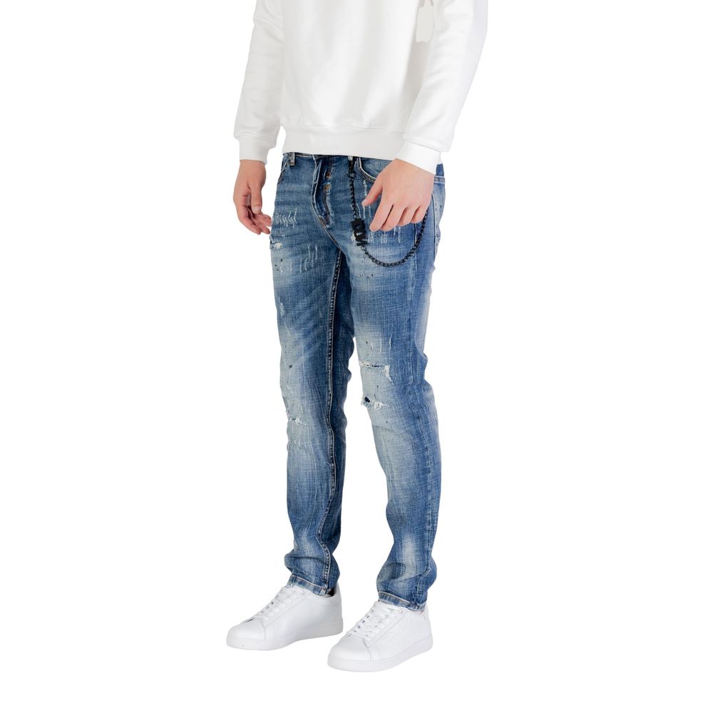 Blue Cotton Skinny Jeans