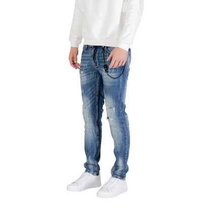 Blue Cotton Skinny Jeans